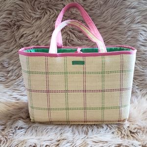 Ralph by Ralph Lauren pink and green woven purse